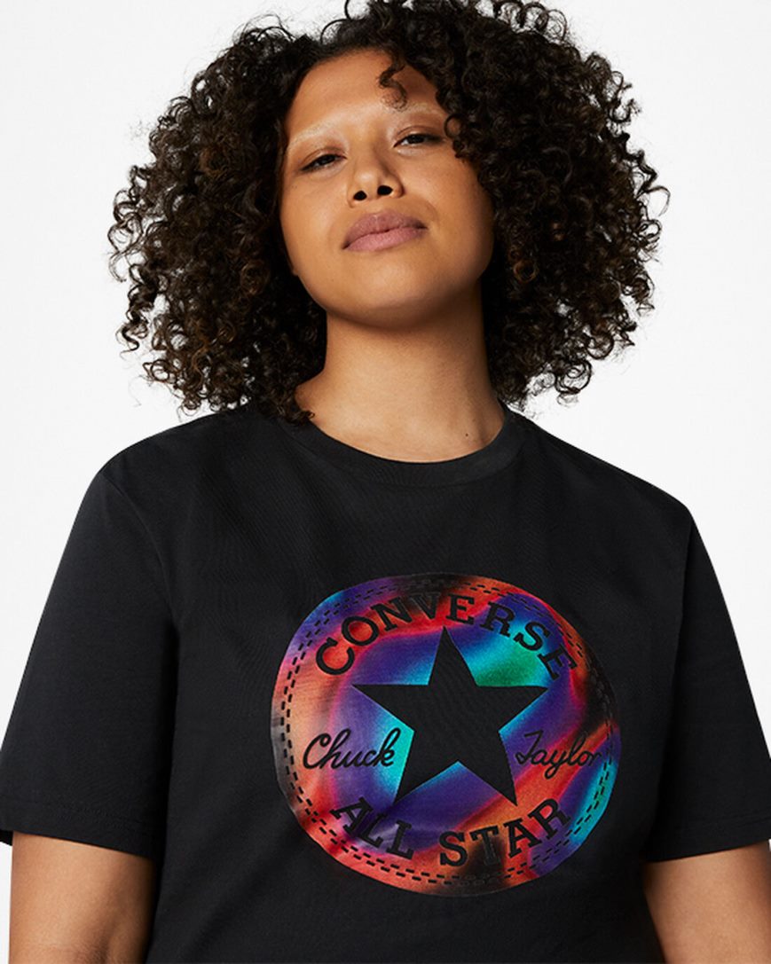 Camiseta Converse Go-To Chuck Taylor Patch Heat Map Standard Fit Feminino Pretas | PT R0173T5